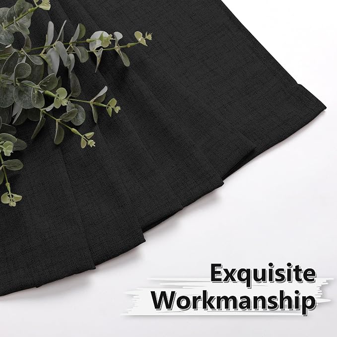 Tollpiz Short Linen Curtains Living Room Rod Pocket Semi Sheer Curtain Burlap - Image 7