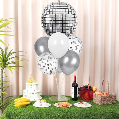 4 Sets Silver Disco Ball Balloons Stand Kit - Image 4