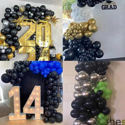 114pcs Black Latex Balloon, 18 12 10 5 Inch Different Sizes | Balloons - Image 7