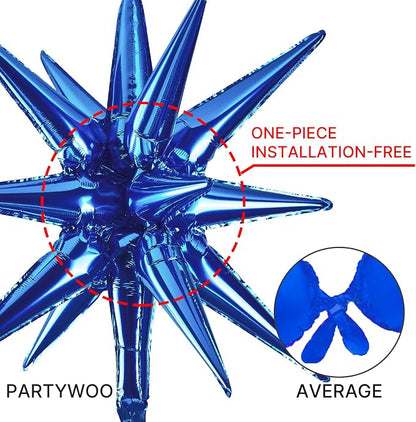 PartyWoo Metallic Blue Star Spike Navy Balloons 110pcs Different Sizes | 18 12 - Image 5