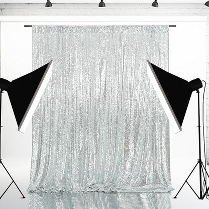 Eternal Beauty Silver 3mm Sequin Backdrop 8x8 Ft - Image 6