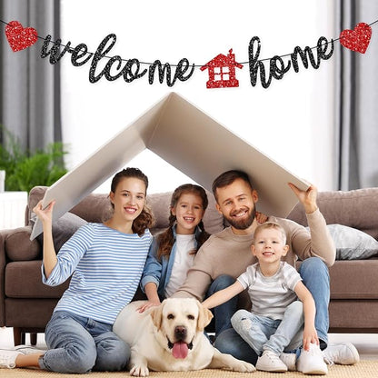 Pre-Strung Welcome Home Banner, Real Glitter Welcome Home Sign Decorations - Image 6