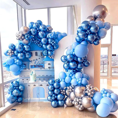 FOTIOMRG 50pcs Metallic Blue Balloons, 12 inch, Latex Party Decorations - Image 3