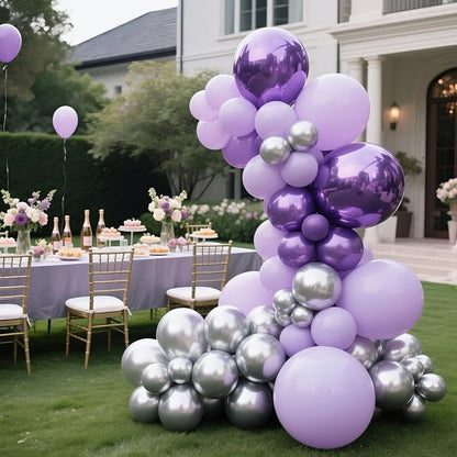 Metallic Silver Balloons 145pcs Different Sizes 5in 10in 12in 18in Chrome - Image 4