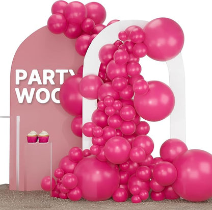 PartyWoo Hot Pink Balloons 120 pcs Different Sizes of 18 12 10 5 Inch Magenta by PartyWoo