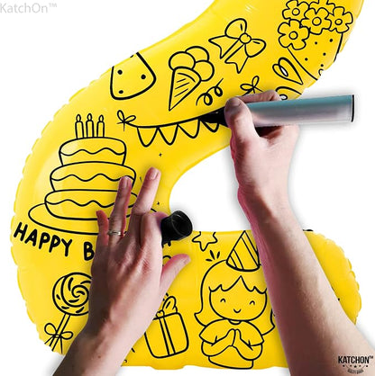 KatchOn Yellow Number 2 Balloon 40 Inch 2nd Birthday Decorations - Image 5