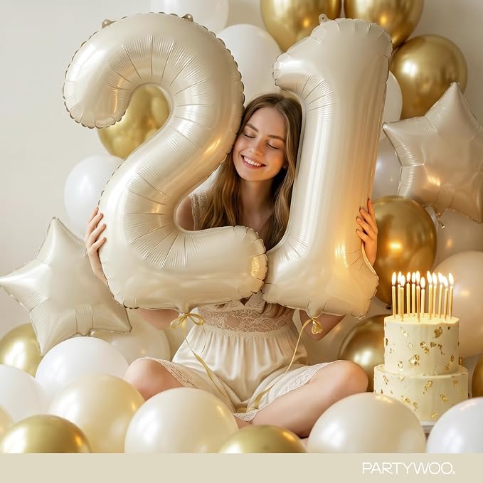 PartyWoo Number Balloons 40 Inch White Number 2 Kit 25pcs - Image 8