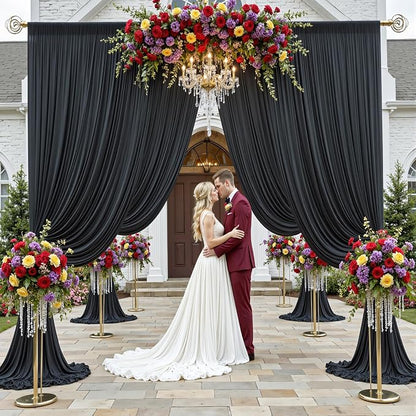 30ftx12ft Wrinkle Free Black Backdrop Curtain - Image 2