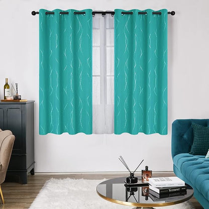 Deconovo Living Room Curtains 63 Inches Long, Thermal Insulated, Room Darkening - Image 2