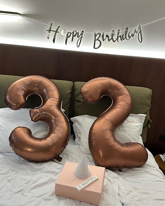 40 Inch Brown Number 4 Balloon Birthday Party Decorations - Image 3