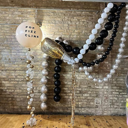 90PCS Black White and Silver Linking Balloons, Wedding Birthday Baby Shower - Image 8