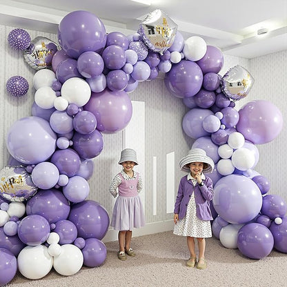412Pcs Purple Balloon Garland Arch Kit, 18 12 10 5 Inch Different Size Lavender - Image 7