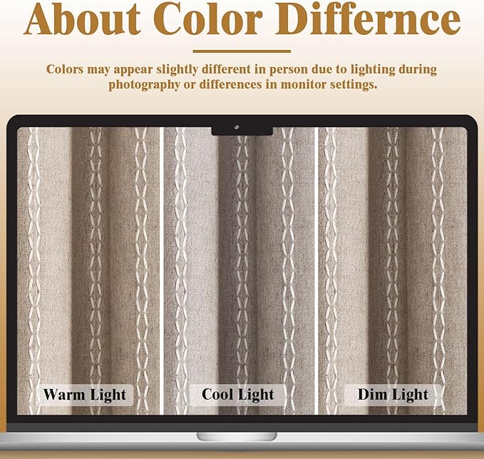 Khaki Brown Boho Blackout Curtains 90 Inch 2 Panels - Image 5