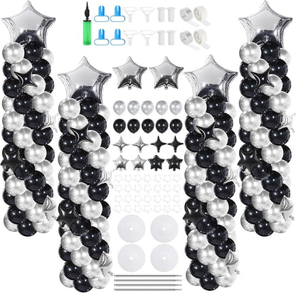 Gejoy Black Silver Balloons Column Stand Kit Adjustable Tower Stand from 1.4 to by Gejoy