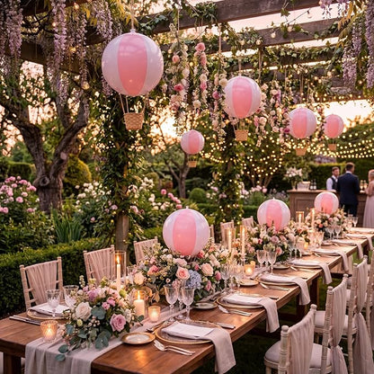 8 Sets Hanging Hot Air Balloon Decoration from Ceiling 12 Inch PVC Lanterns - Image 6