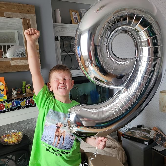 40 Inch Silver Number 1 Balloon Birthday Party Decorations - Image 4