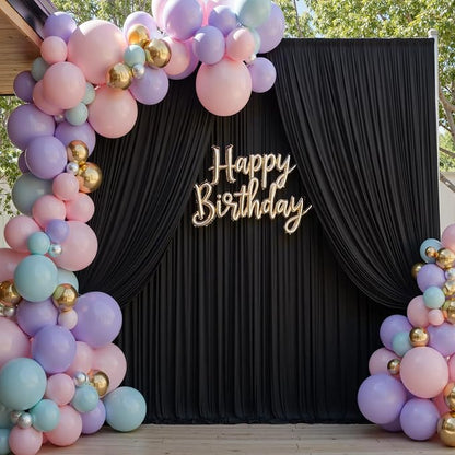 50×14ft Wrinkle Free Black Backdrop Curtain - Image 3