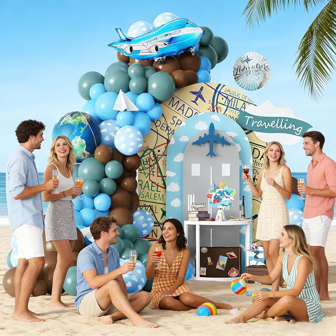 PageebO Travel Themed Party Balloon Arch Kit - Image 4