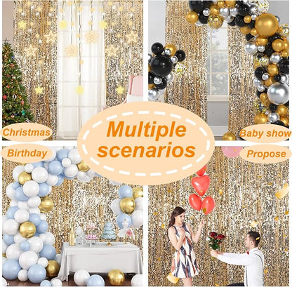 Gold Big Payatte Sequin 18MM Sequin Backdrop Drapes Curtains Panels, Fashion - Image 7