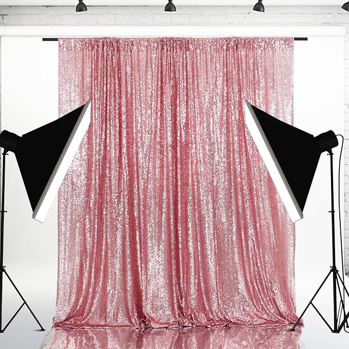 Eternal Beauty Fuchsia Pink 3mm Sequin Backdrop 8x8 Ft - Image 2