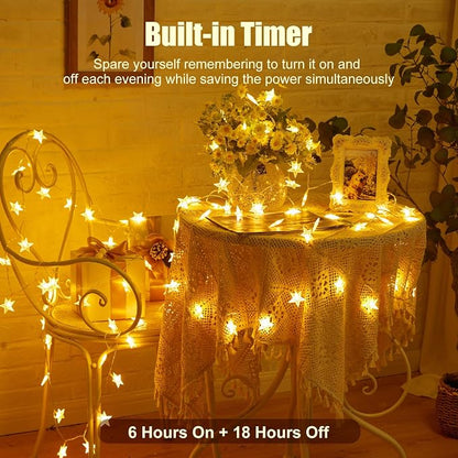 Minetom Star String Lights Battery Operated - 17 ft 50 LED Star Fairy String - Image 3