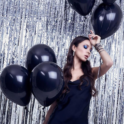 Black Balloons Party Decorations 100 Pack 12 inch Round Halloween Latex Balloons - Image 7