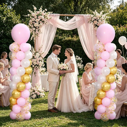 Pink Gold Confetti Balloon Column Stand Kit of 2 - Image 6