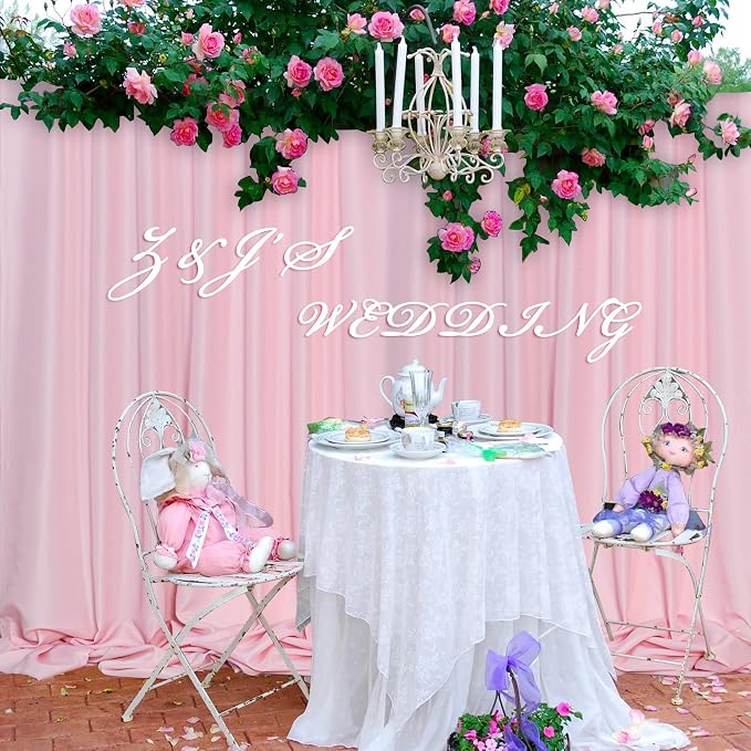 Pink Backdrop Curtain for Parties Valentine's Day Pink Photo Curtains - Image 4
