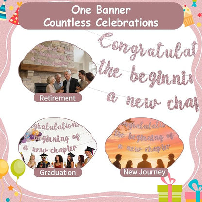 Pre-Strung New Journey Party Decorations Congratulations Banner The Beginning - Image 7