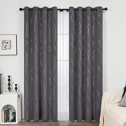 Deconovo Living Room Curtains 95 Inches Long, Thermal Insulated, Room Darkening - Image 2