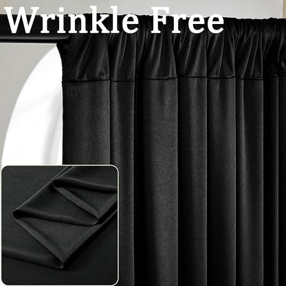 Black Wrinkle Free Black Backdrop Curtains - Image 5