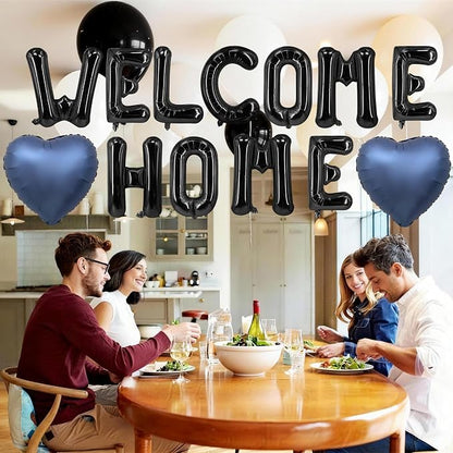 Welcome Home Balloons Navy Blue Black, 16Inch Welcome Home Foil Balloons Banner - Image 6
