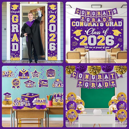 Graduation Decorations Class of 2026 Purple and Gold Graduation Decorations - Image 4