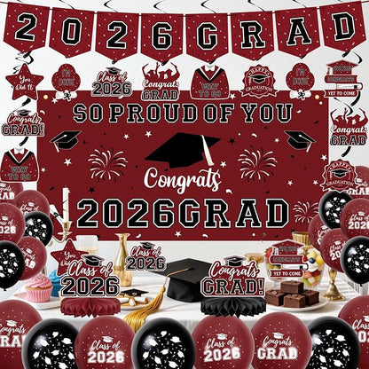 59Pcs Graduation Decorations 2026 Backdrop Balloons Banner Centerpiece Hanging - Image 4