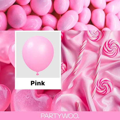 PartyWoo Pink Balloons 100pcs Matte Pink Color 36 18 12 10 5 Inch | 36 18 12 10 - Image 2