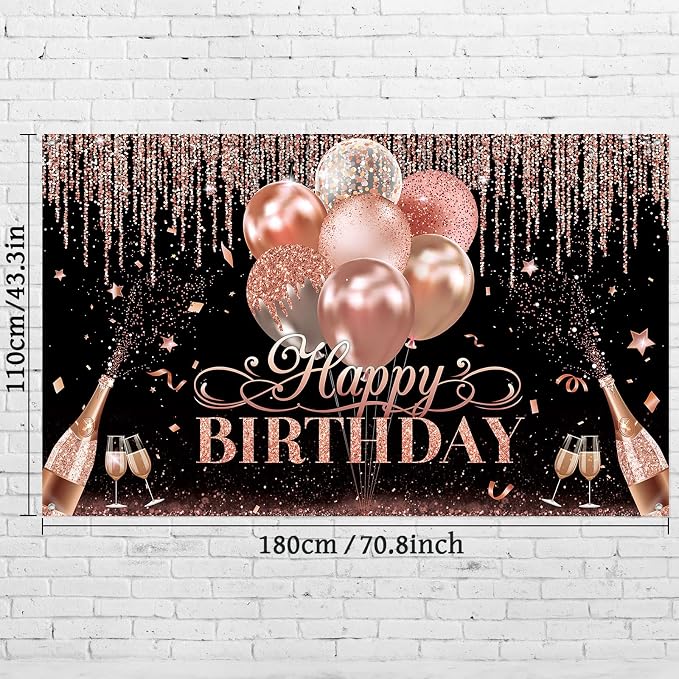 Tatuo Happy Birthday Backdrop Decorations - Image 2