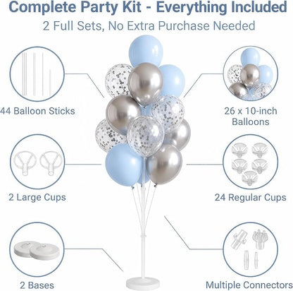 Baby Blue Balloon Column Stand Kit Set 2 - Image 2