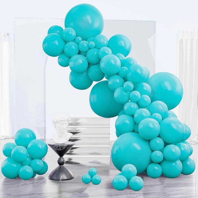 PartyWoo Teal Balloons 152pcs Turquoise Dark Teal Color Different Sizes | 18 12 by PartyWoo