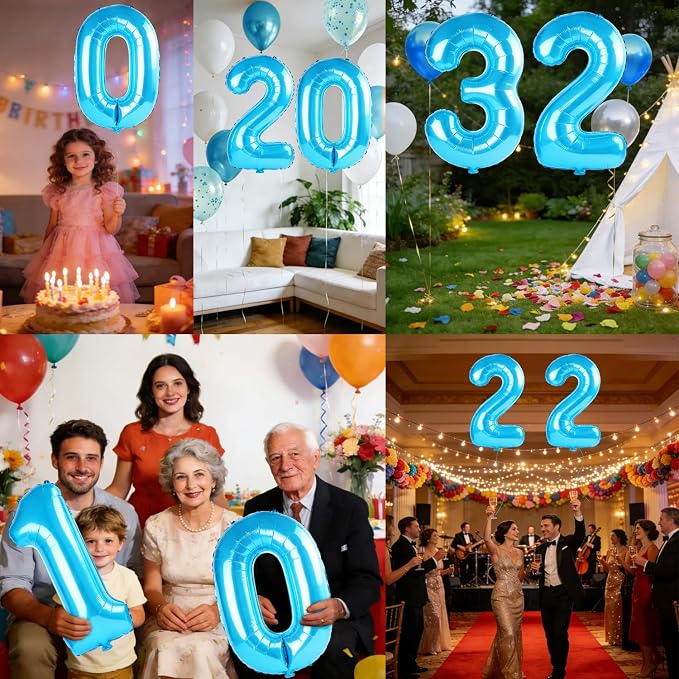 40 Inch Number 32 Balloons for 32nd Birthday Party Decorations, 0-100 Jewelry - Image 7