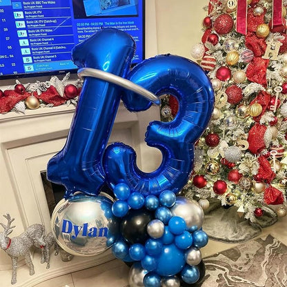 Navy Blue 13 Balloon Numbers, 40 Inch Dark Blue 13 or 31 Birthday Balloons - Image 5