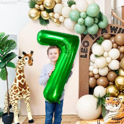 KatchOn Dark Green Number 7 Balloon 40 Inch, 7th Birthday Balloon | Happy - Image 6