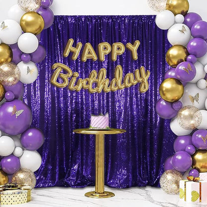 SquarePie 8x8ft Purple Sequin Backdrop, High Density Non-Transparent Glitter - Image 7