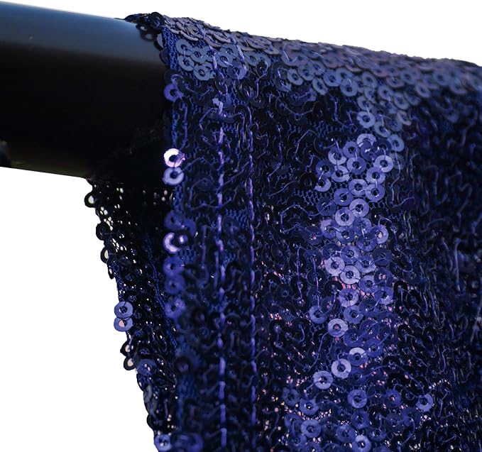 JYFLZQ Navy Blue Sequin Backdrop Curtains 10ft x 10ft 1 Panel Glitter Photo - Image 3