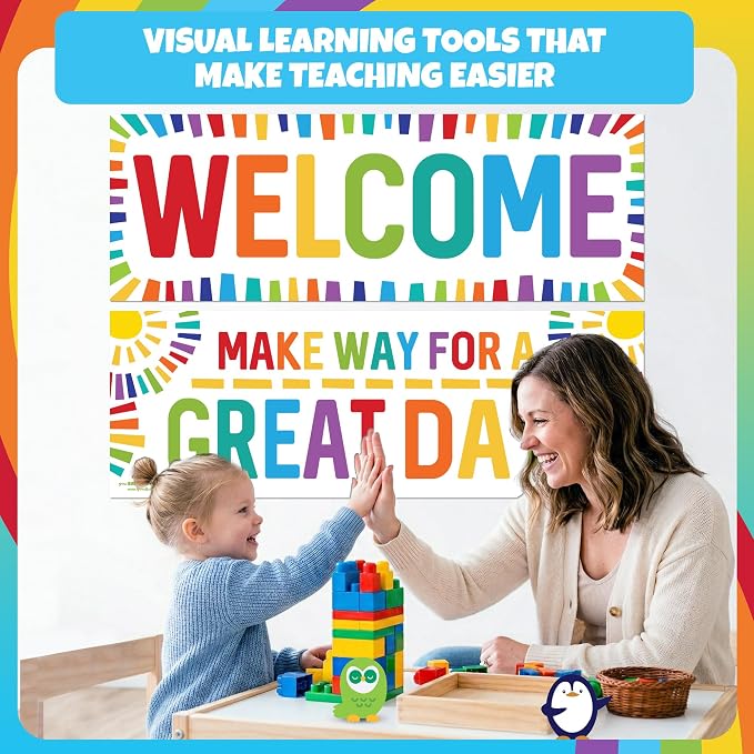 Sproutbrite 2 Welcome Educational Posters & Chart Welcome Banner 13.5"x39" - Image 3