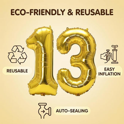 Number 13 Balloon Foil Mylar Balloons - Image 4