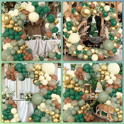 Amandir 153pcs Green Brown Balloon Garland Arch Kit Different Sizes | 18 12 10 - Image 5