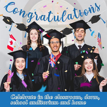 Class of 2026 Graduation Decorations Pre-Strung Glitter Congratulations Banner - Image 5
