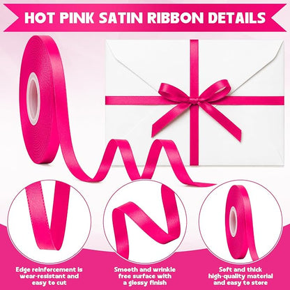 3/8In 30Yards Rose Red Thin Ribbon - Image 3