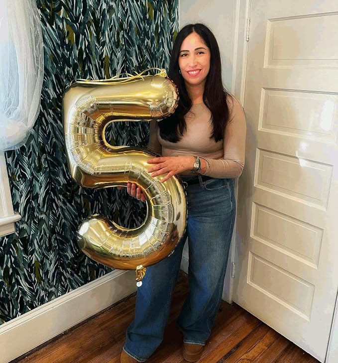 19 Balloon - Champagne Gold Birthday Number Balloons, 40 Inch Decorations | - Image 3