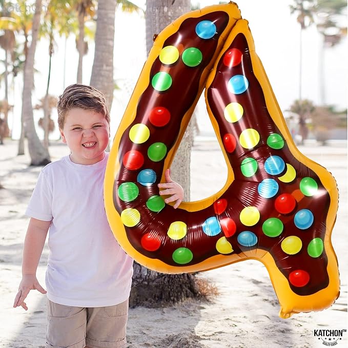 KatchOn Number 4 Balloon 40 Inch, 4 Birthday Decorations | Donut, 4 Balloon - Image 2